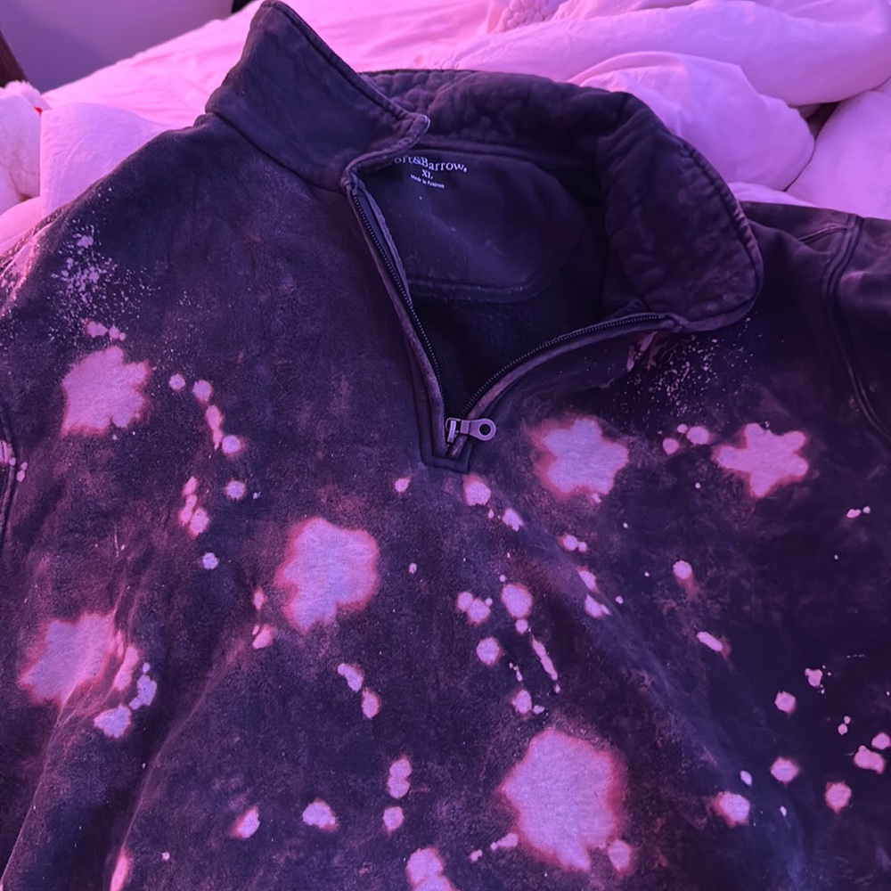 Cropped custom tie dye sweatshirt zip up